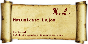 Matusidesz Lajos névjegykártya
